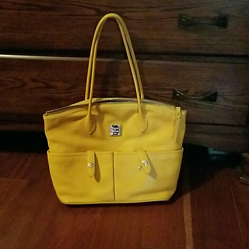 Dooney & Bourke Yellow Leather Shoulder Tote